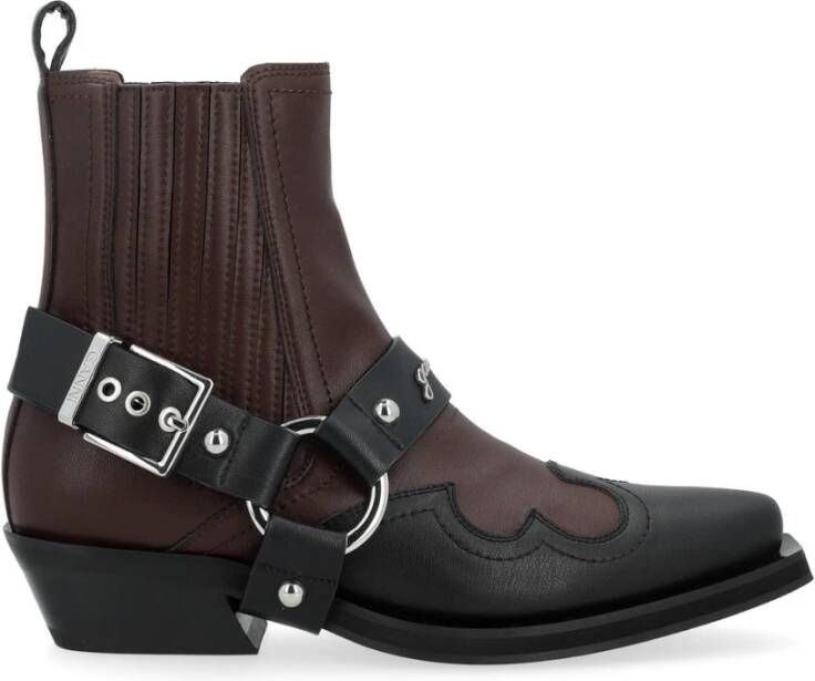 Ganni Western Chelsea Boot in Chocolade Brown Dames