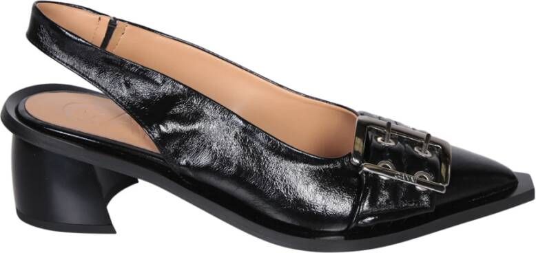 Ganni Zwarte Vrouwelijke Gesp Slingback Pump Black Dames