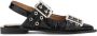 Ganni Chunky Silver-toned metal Buckle ballet flats Black Dames - Thumbnail 1