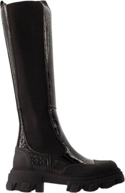 Ganni Zwarte Chelsea Boots met Profielzool Black Dames