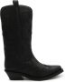 Ganni Zwarte Geborduurde Western Mid-Calf Laarzen Black Dames - Thumbnail 1