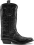 Ganni Zwarte Geborduurde Western Mid-Calf Laarzen Black Dames - Thumbnail 8