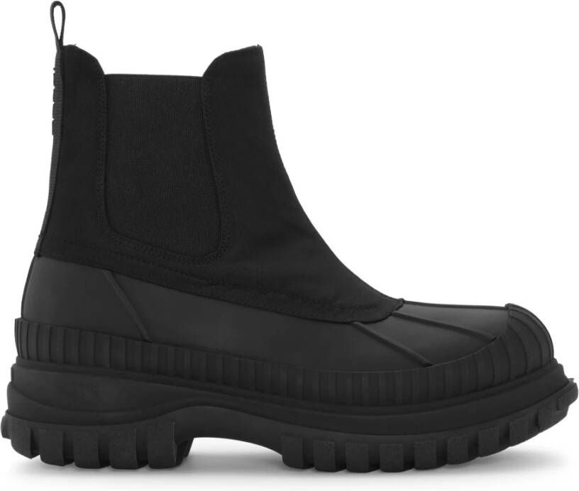 Ganni Zwarte Outdoor Chelsea Boots Rubber Black Dames