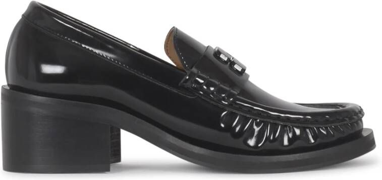 Ganni Zwarte Vlinder Loafer Platte Schoenen Black Dames