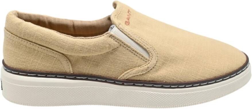 Gant Stijlvolle Mocassins in Gewassen Linnen Beige Heren