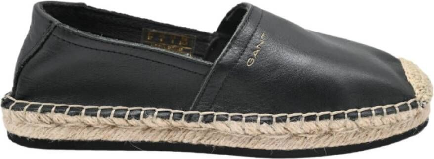 Gant Zwarte Leren Espadrilles Black Dames