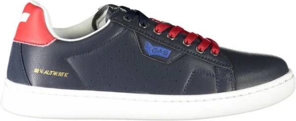 GAS Blauwe Polyester Sneaker met Contrastdetails Blue Heren