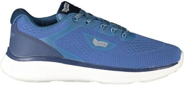 GAS Blauwe Polyester Sneaker met Contrastdetails Blue Heren