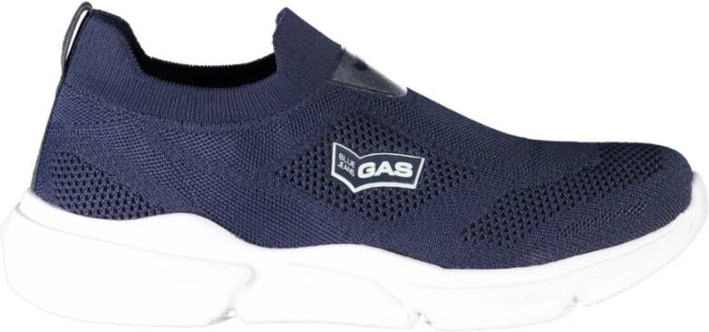 GAS Blauwe Sportieve Slip-On Sneakers met Elastiek Blue Heren