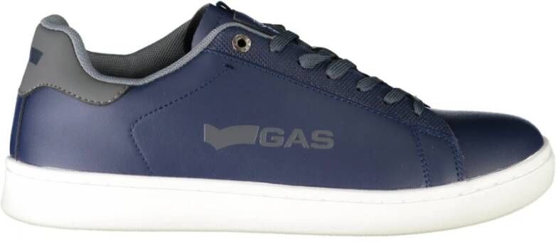 GAS Blauwe Sportieve Vetersneakers met Contrastdetails Blue Heren