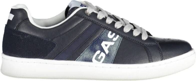 GAS Blauwe Sportieve Vetersneakers met Contrastdetails Blue Heren