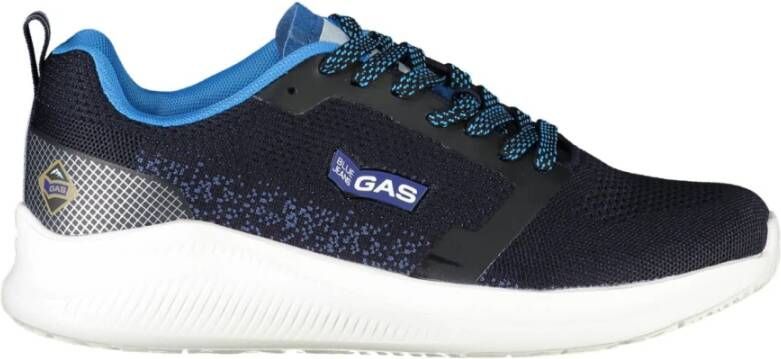 GAS Blauwe Sportieve Vetersneakers met Contrastdetails Blue Heren