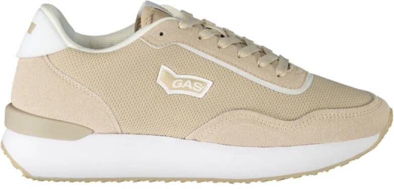 GAS Sportieve Vetersneakers met Contrastdetails Beige