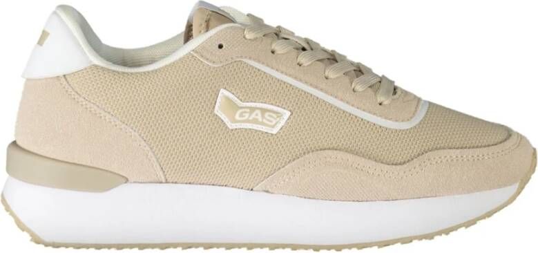 GAS Sportieve Beige Veterschoenen met Contrastdetails Beige Dames