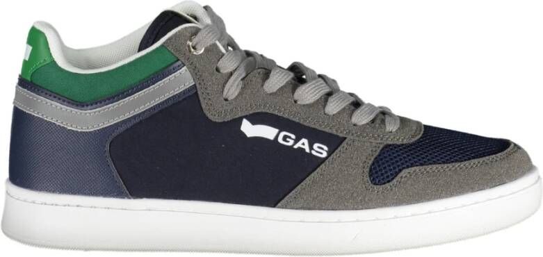 GAS Sportieve Blauwe Veterschoenen Contrast Logo Multicolor Heren