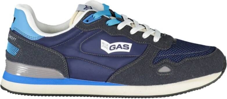 GAS Sportieve Blauwe Veterschoenen met Contrastdetails Blue Heren