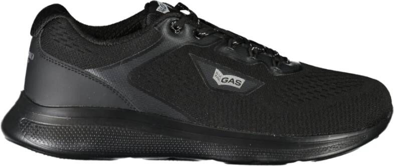 GAS Sportieve Gebreide Sneakers Zwart Contrast Logo Black Dames