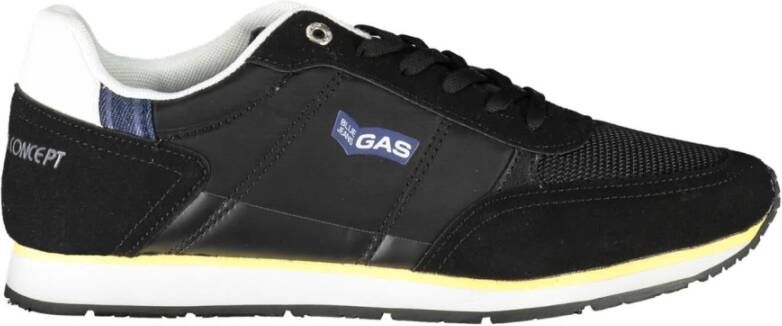 GAS Sportieve Veterschoenen Zwart Contrast Logo Black Heren