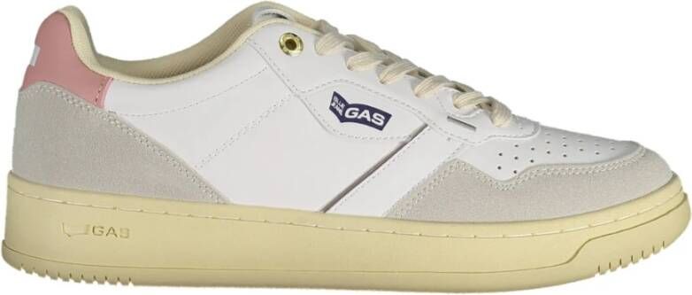 GAS Sportieve Vetersneakers Wit Contrast Logo White Dames