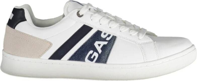 GAS Sportieve Vetersneakers Wit Contrast Logo White Heren