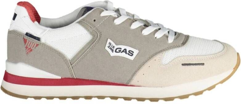 GAS Sportieve witte vetersneakers met contrastdetails Multicolor Heren