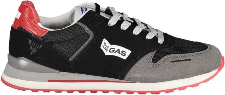 GAS Sportieve Vetersneakers Zwart Black Heren