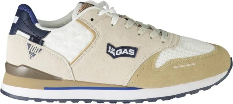 GAS Sportieve witte vetersneakers met contrastdetails Multicolor Heren