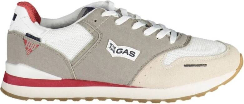 GAS Sportieve witte vetersneakers met contrastdetails Multicolor Heren