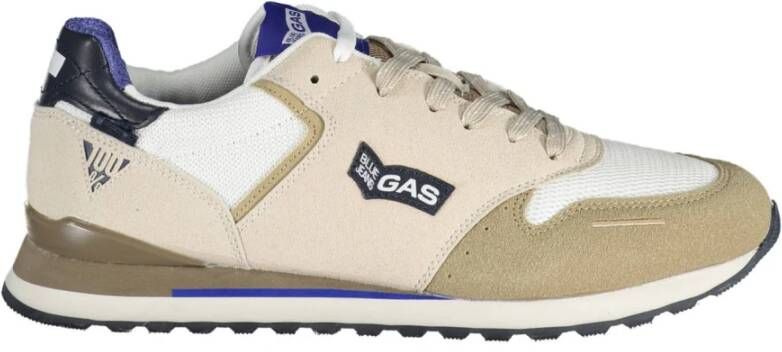 GAS Sportieve witte vetersneakers met contrastdetails Multicolor Heren