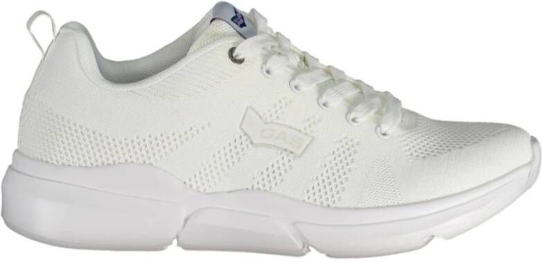 GAS Sportieve witte vetersneakers met contrastdetails White Heren