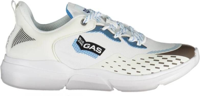 GAS Sportieve witte vetersneakers met contrastdetails White Heren