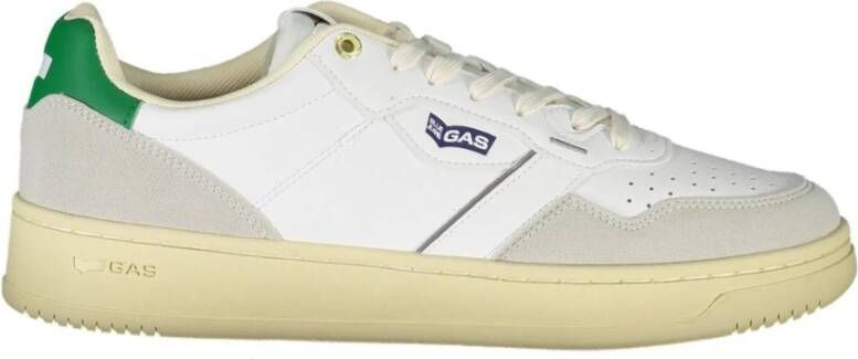 GAS Sportieve witte vetersneakers met contrastdetails White Heren