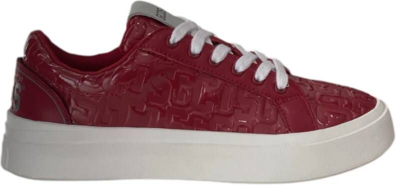 Gcds Bordeaux Monogram Sneaker met Logo Red Dames