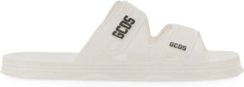 Gcds Rubber Logo Platte Sandalen Mannen White Heren