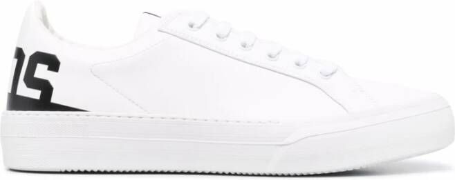 Gcds Witte Logo Sneakers Veters Rubberen Zool White Dames