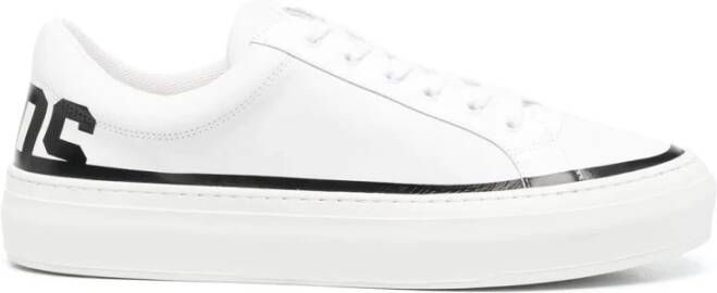 Gcds Witte Leren Logo Sneakers White Heren