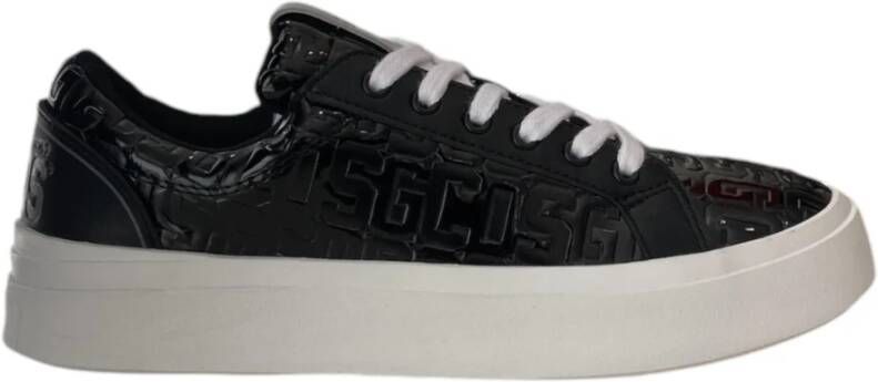 Gcds Zwarte Monogram Sneaker met Logo Detail Black Heren