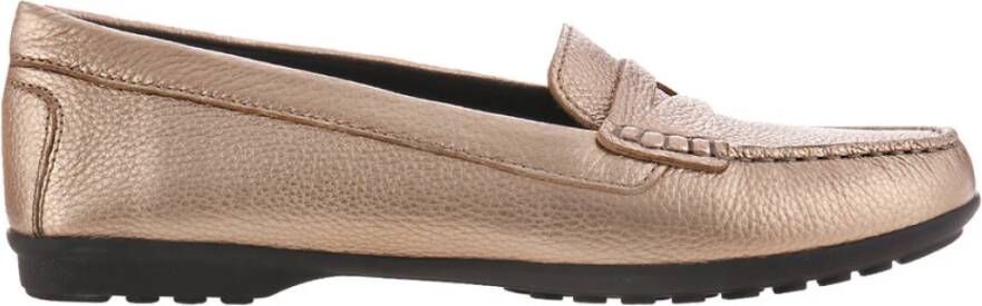 Geox Ademende Stijlvolle Leren Loafers Yellow Dames