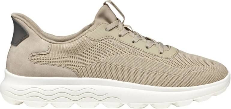 Geox Beige Casual Textiel Sneakers met 3cm Rubberen Zool Beige Heren