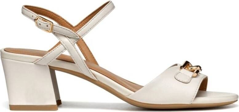 Geox Beige Platte Sandalen voor Vrouwen Beige Dames