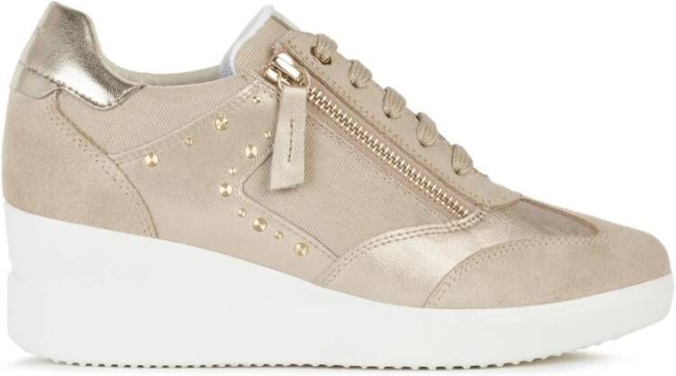 Geox Beige Stardust Sneakers voor Vrouwen Beige Dames