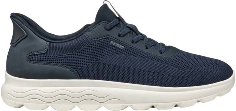 Geox Blauwe Casual Textiel Sneakers met 3cm Rubberen Zool Blue Heren