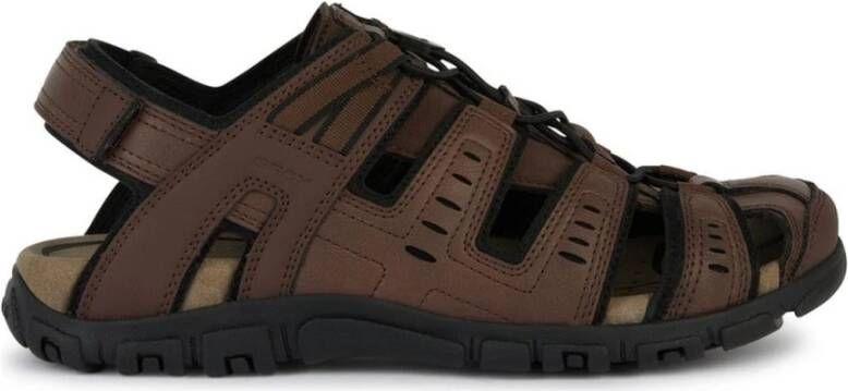 Geox Bruine platte sandalen voor mannen Brown Heren