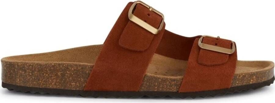 Geox Bruine platte sandalen voor vrouwen Brown Dames