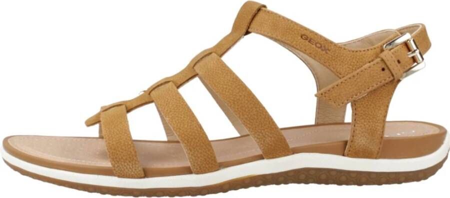 Geox Comfortabele Platte Sandalen Brown Dames