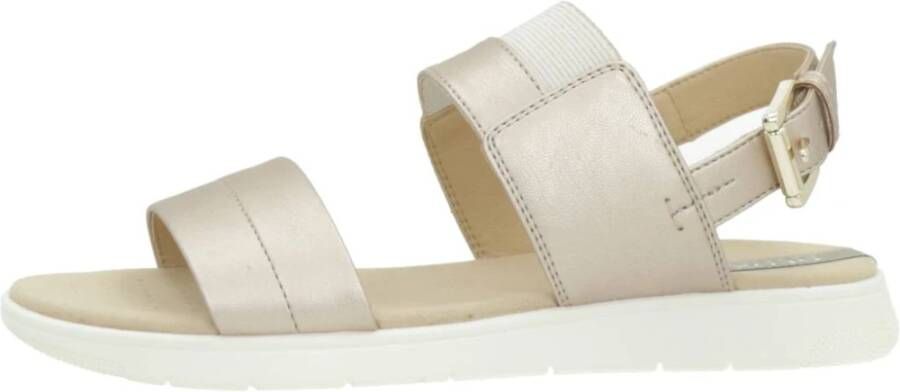 Geox Comfortabele platte sandalen voor vrouwen Beige Dames