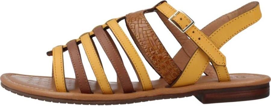 Geox Comfortabele platte sandalen voor vrouwen Brown Dames