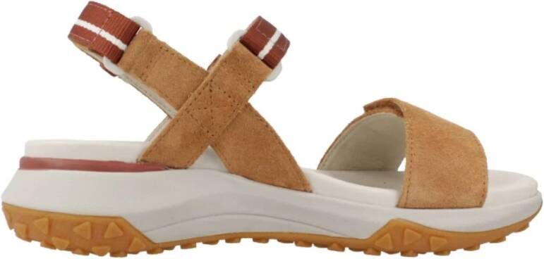 Geox Comfortabele platte sandalen voor vrouwen Brown Dames