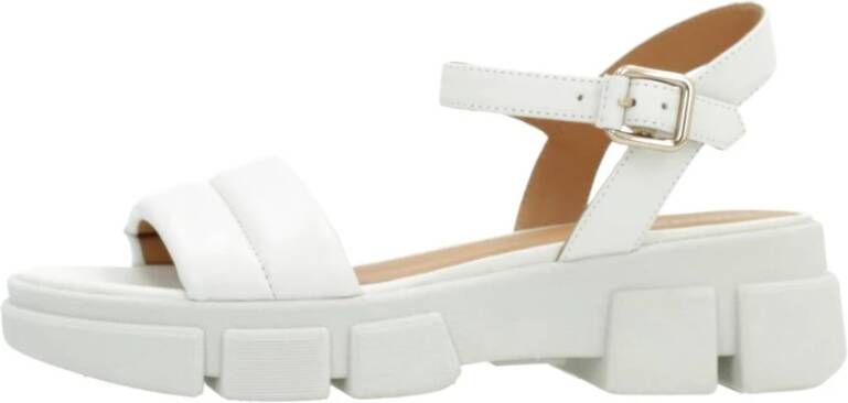 Geox Comfortabele platte sandalen voor vrouwen White Dames