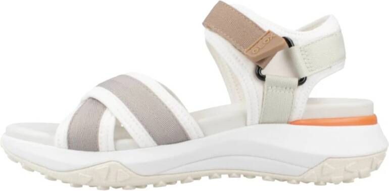 Geox Comfortabele platte sandalen voor vrouwen White Dames